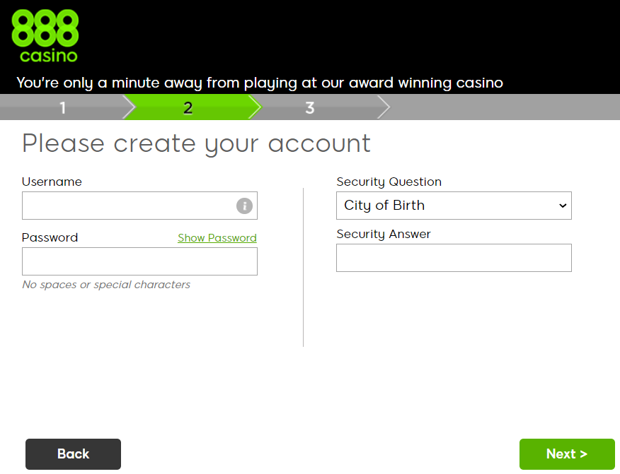 888 casino login