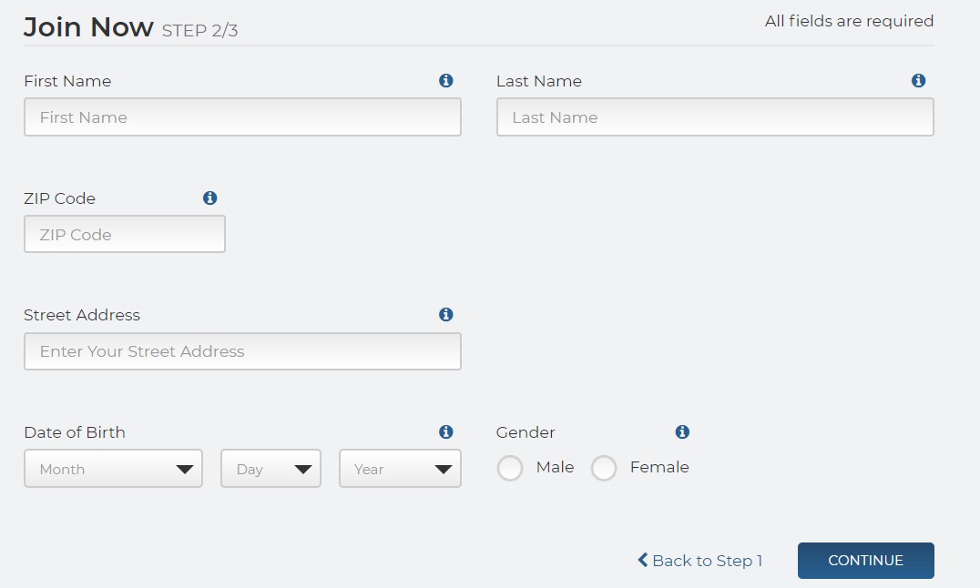 SugarHouse Casino Registration Process Step 2