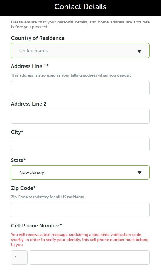 Virgin Casino Registration Process Step 3