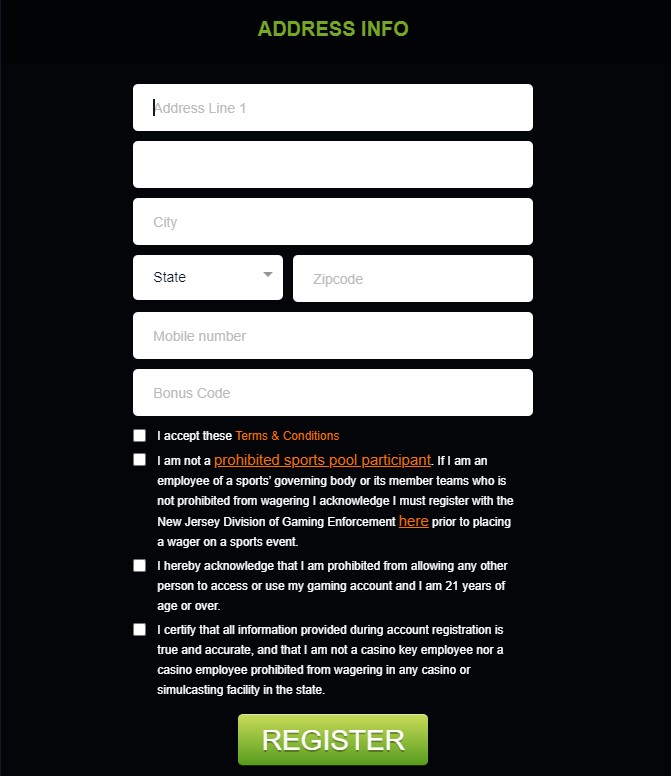 Mohegan Sun Casino Registration Process Step 2