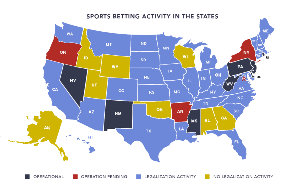 US Sports Betting Map