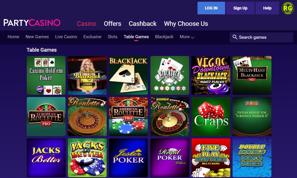 Party Casino Games