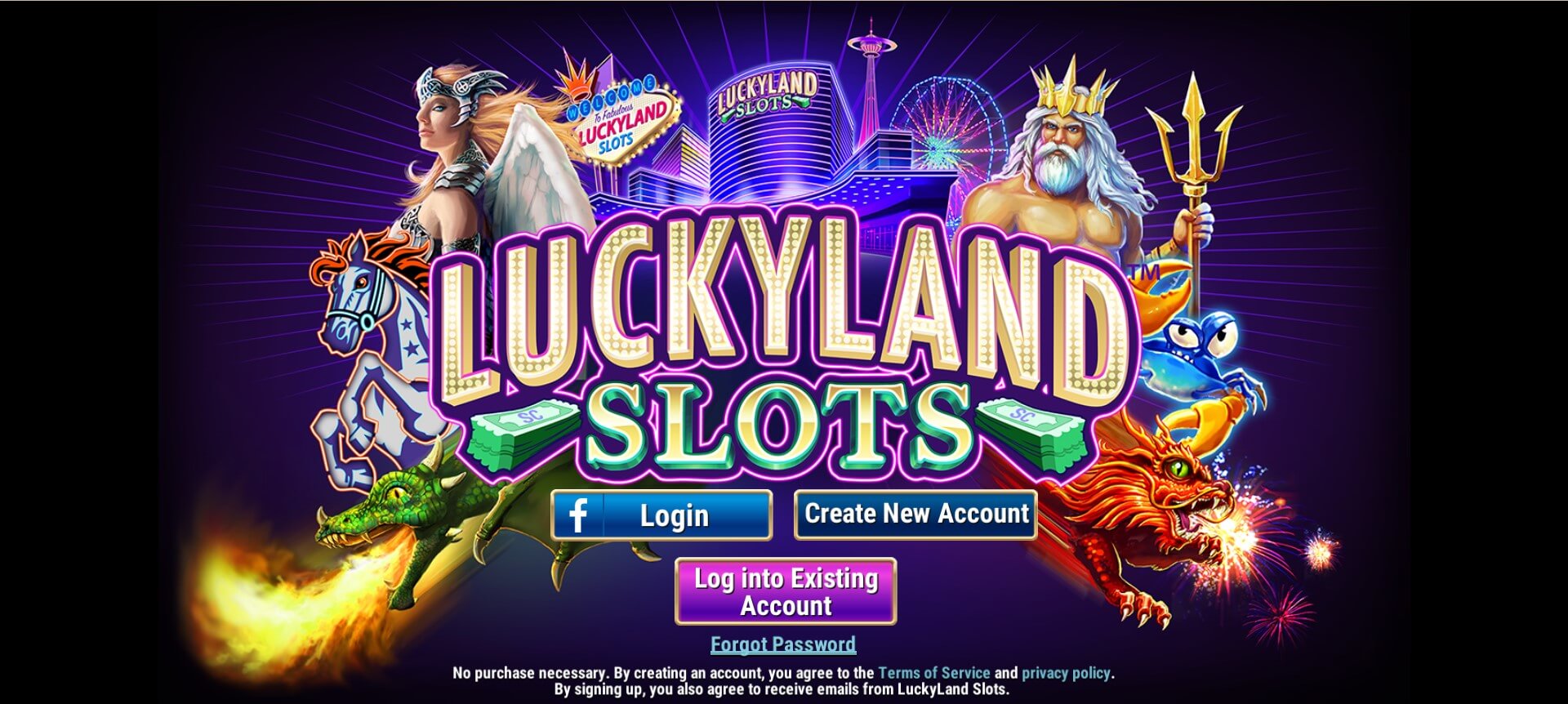 LuckyLand Casino Creating Account