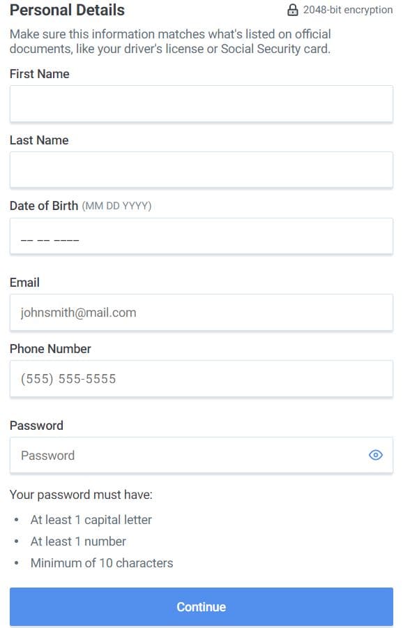 Betting Taxes Registration Step 2